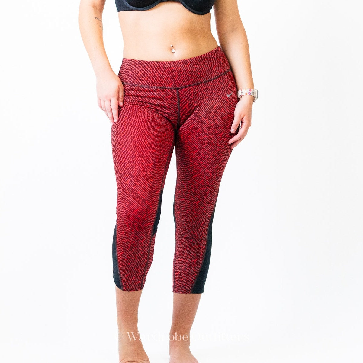 NIKE PRO Dri-Fit Red x Black Spandex Lycra Leggings