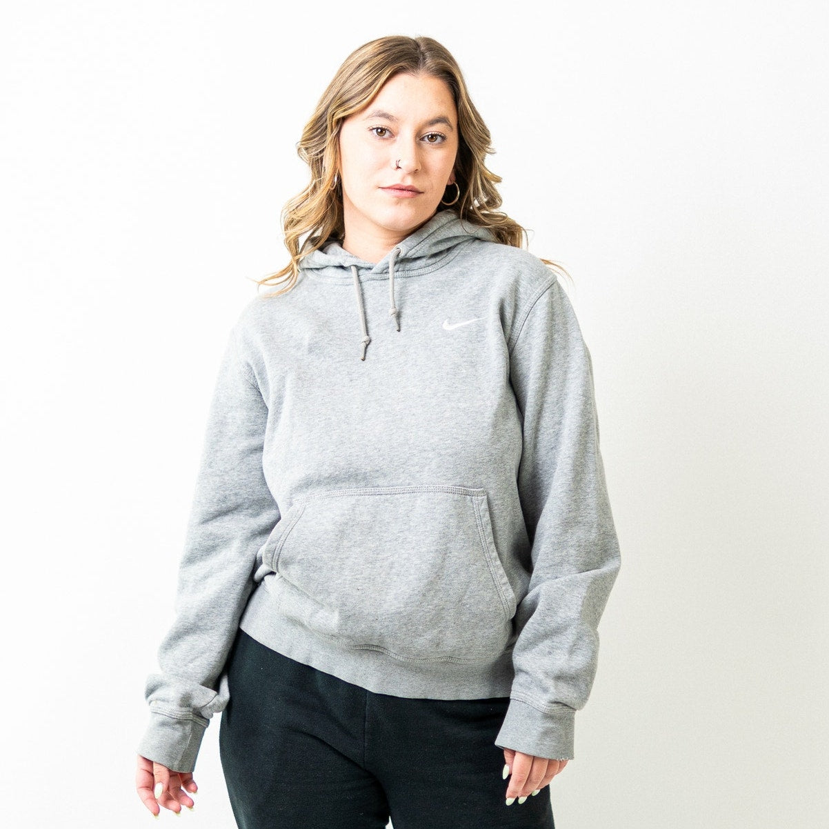 Grey x White Nike Hoodie Sweatshirt