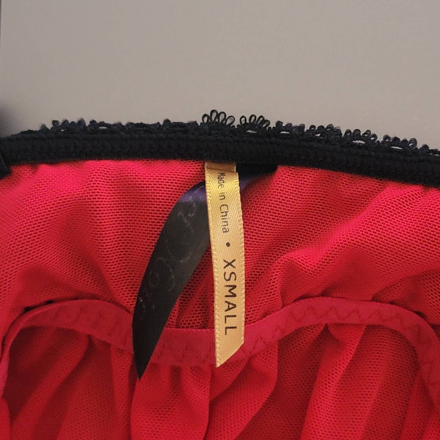 Tart Noir Lingerie Red Lace Babydoll Chemis Dress Gown