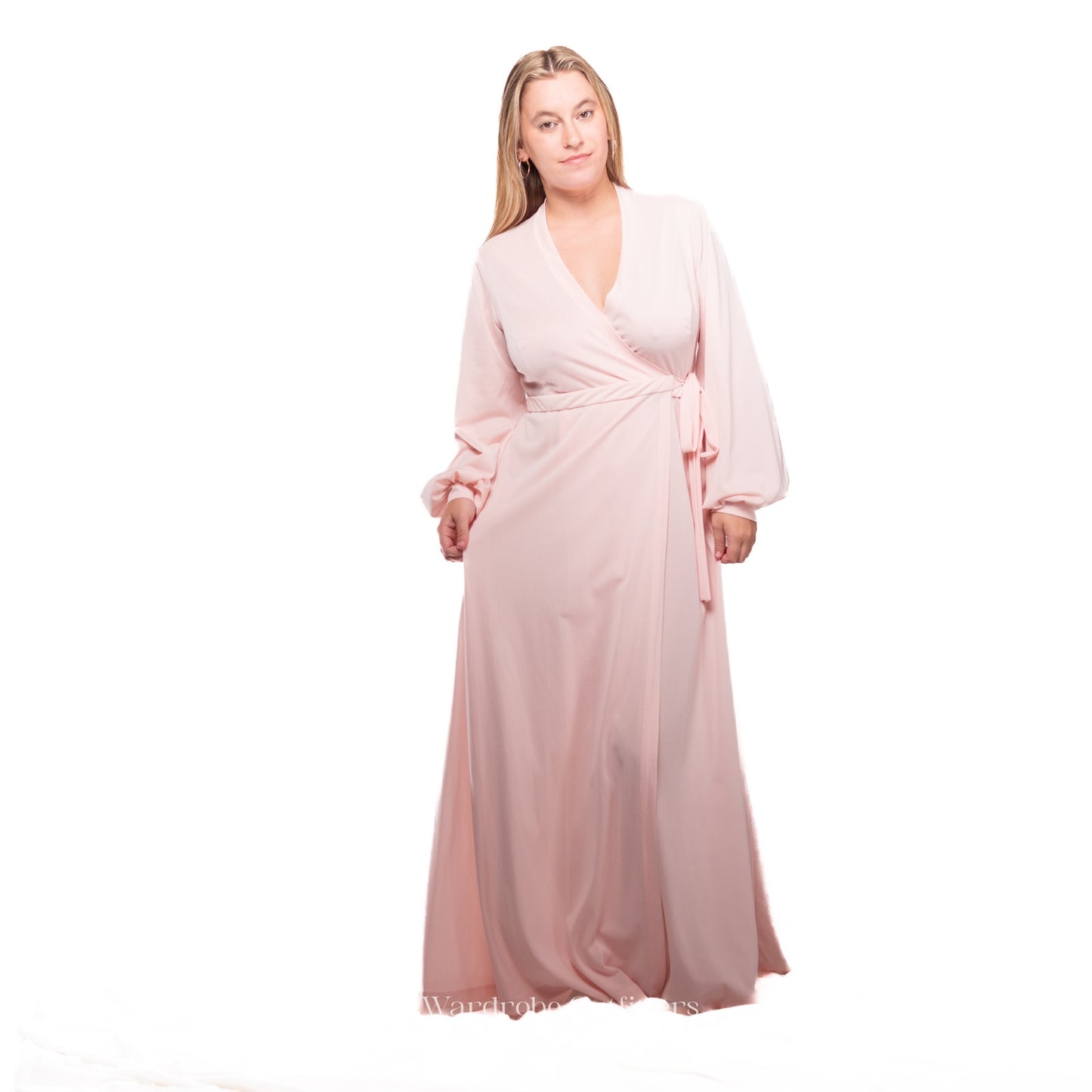 Vintage 1960's OLGA Pink Wrap Up Lingerie Gown Dress