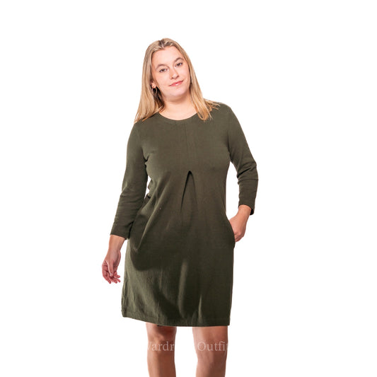 Tyler Boe Cashmere Olive Green Sweater Dress - S