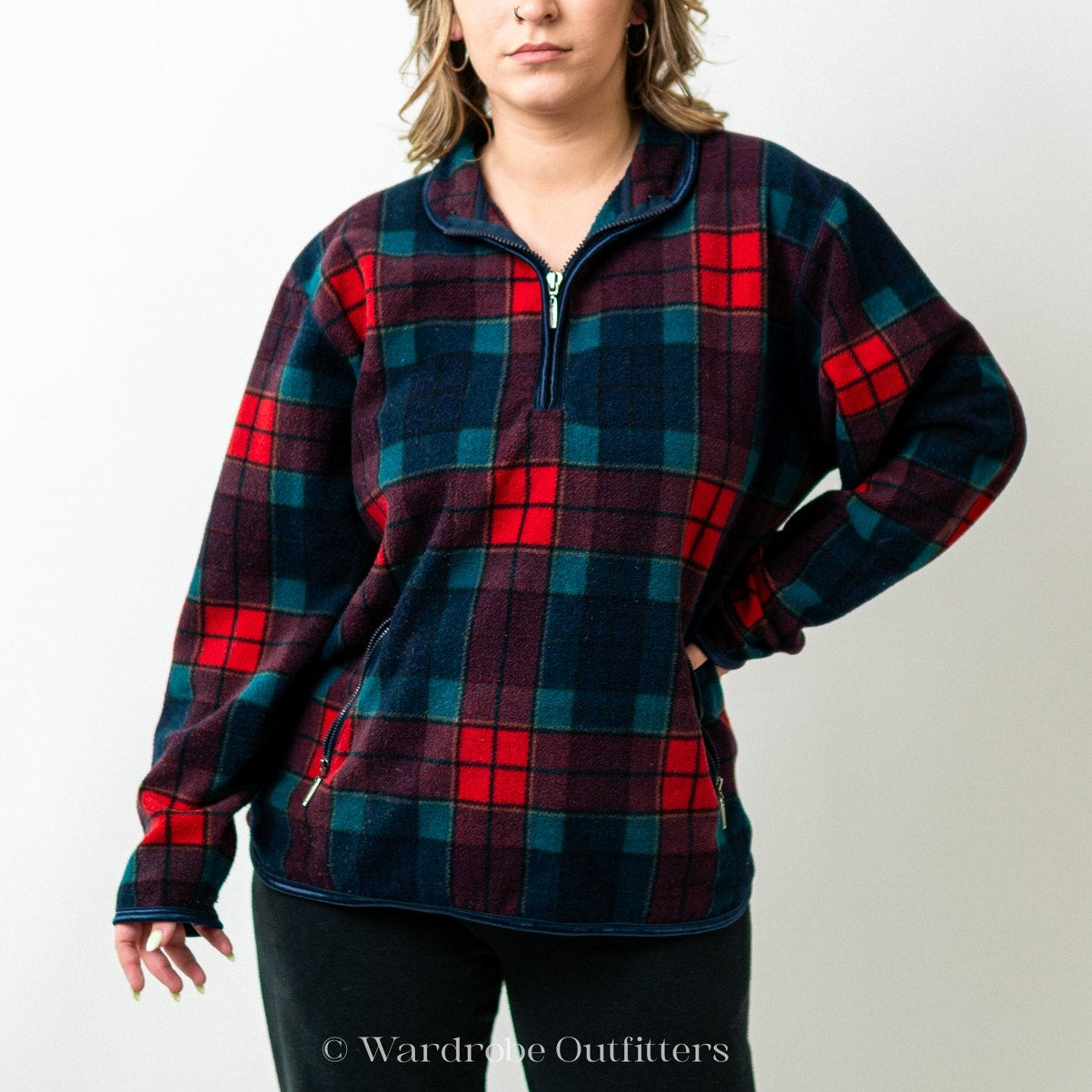 Vintage 90s Plaid Pullover Sweatshirt