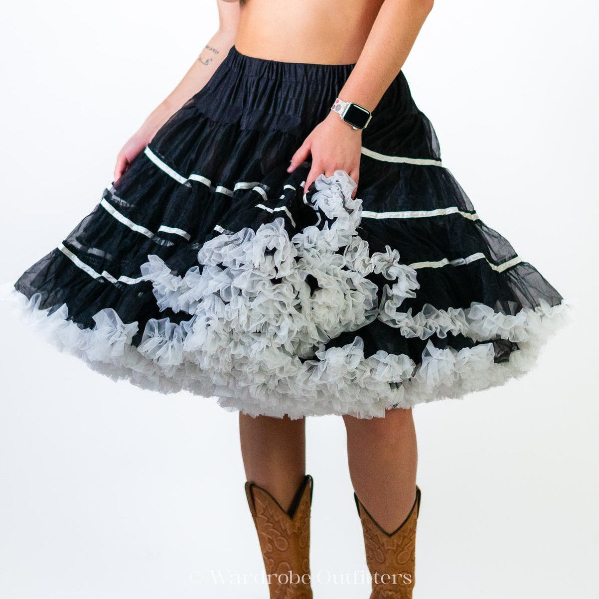 Vintage 70's Western Puffy Tulle Cowgirl Skirt Tutu