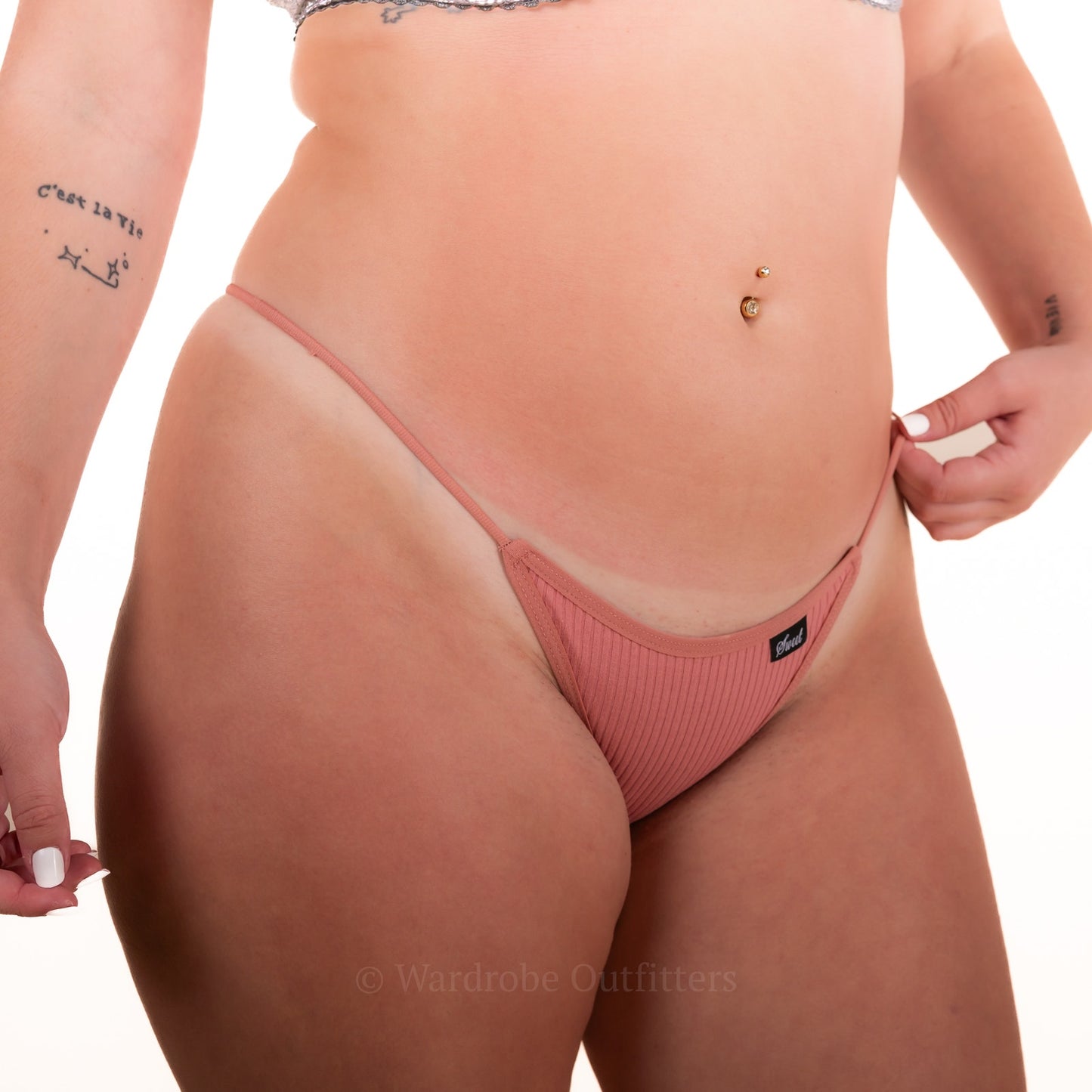 Soft Pink Low V Thong G-String Panties