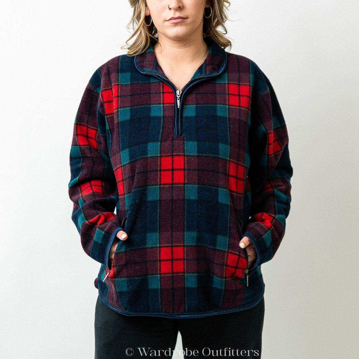 Vintage 90s Plaid Pullover Sweatshirt