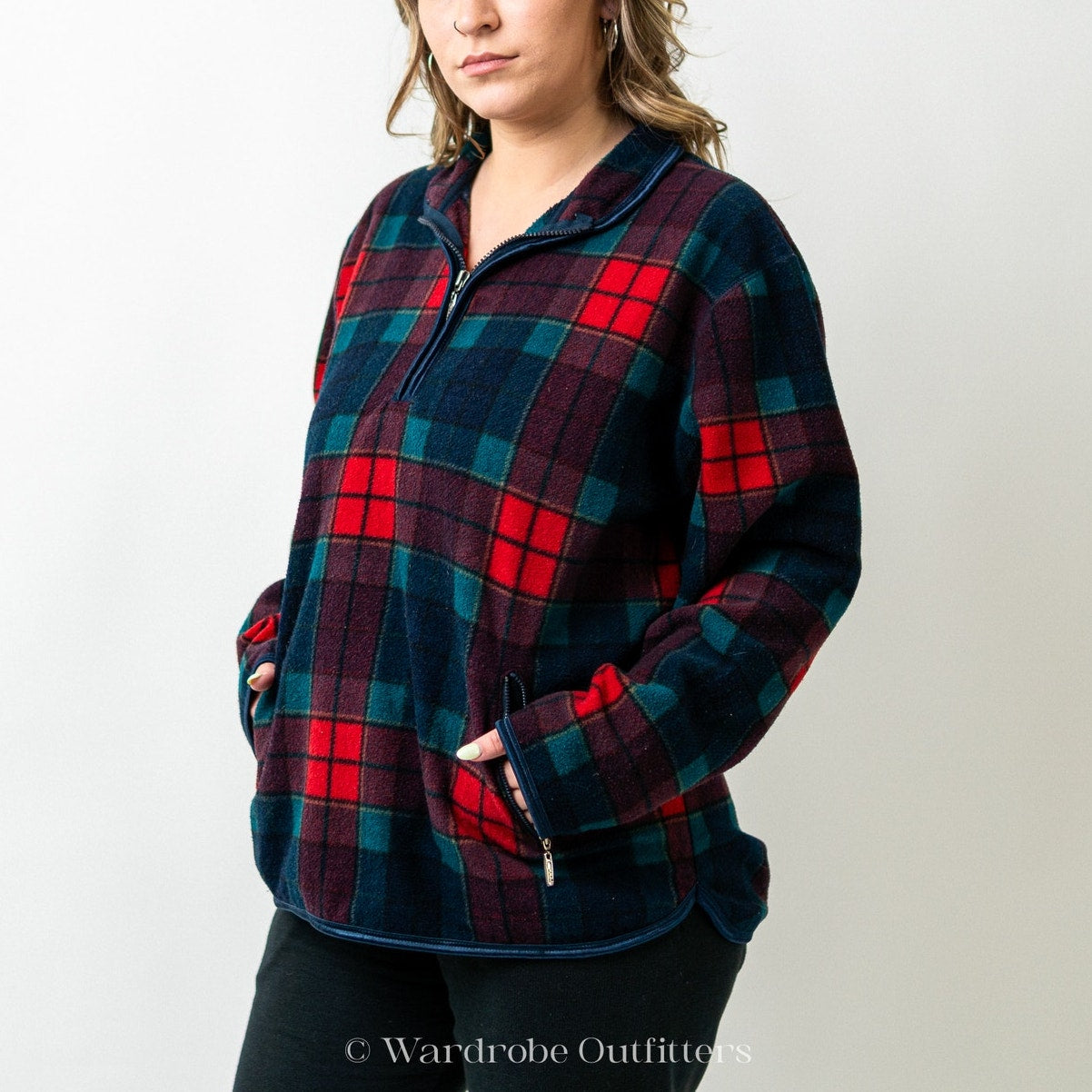 Vintage 90s Plaid Pullover Sweatshirt