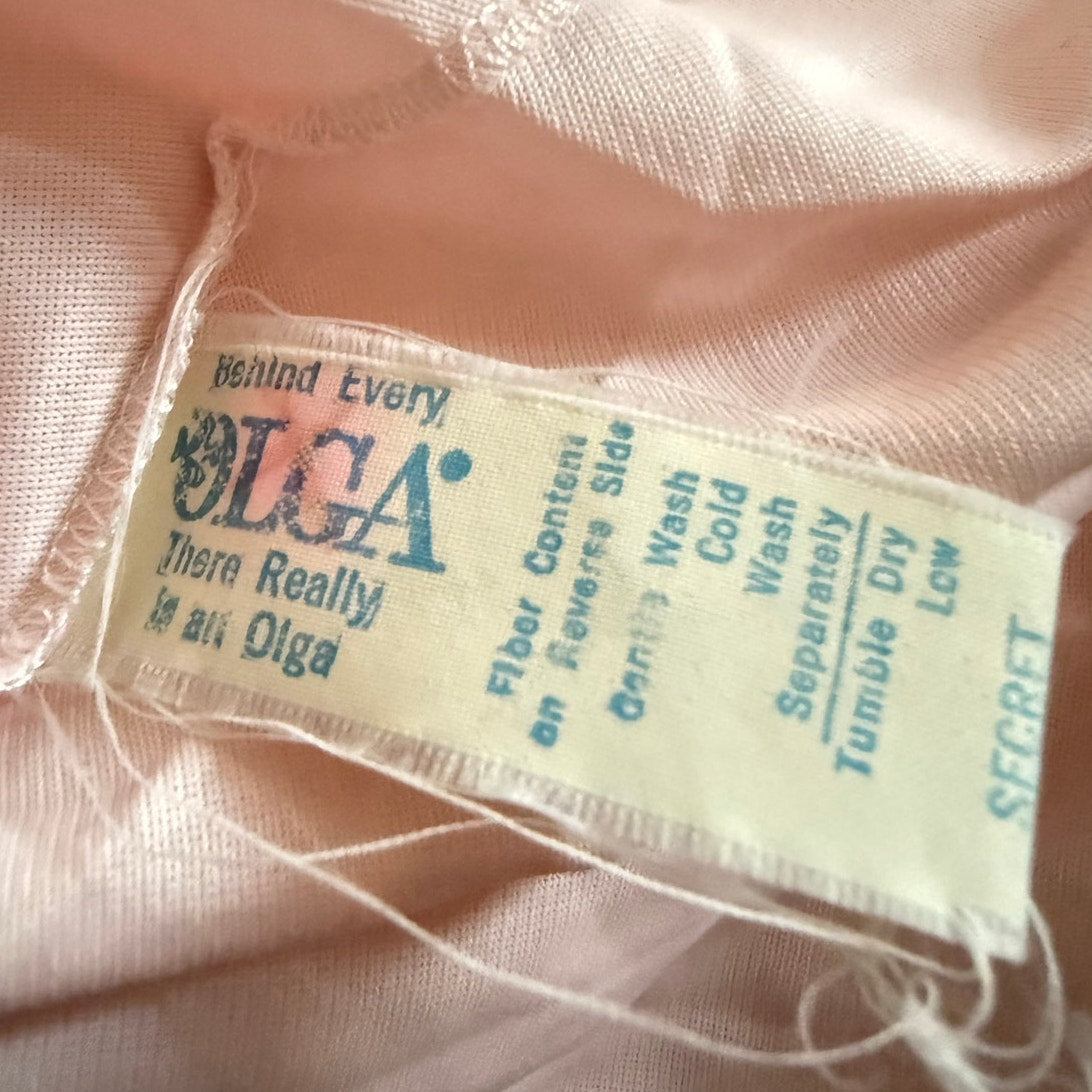 Vintage 1960's OLGA Pink Wrap Up Lingerie Gown Dress