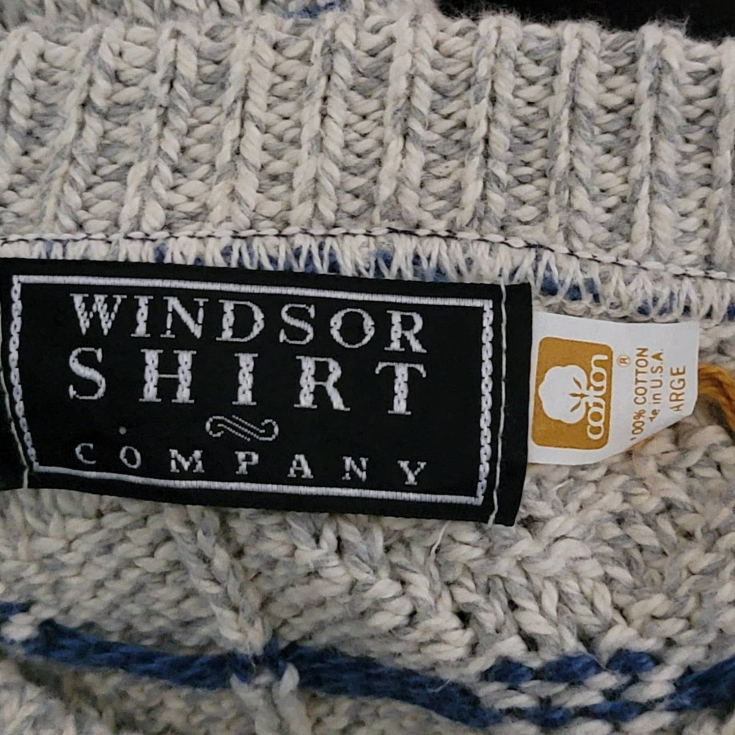 Vintage 90s Chunky Knit Sweater by Windsor Shirt Company - L