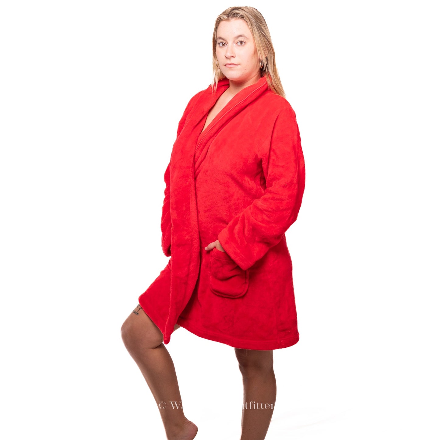 Victoria's Secret Red Plush Sexy Short Cozy Robe, M/L