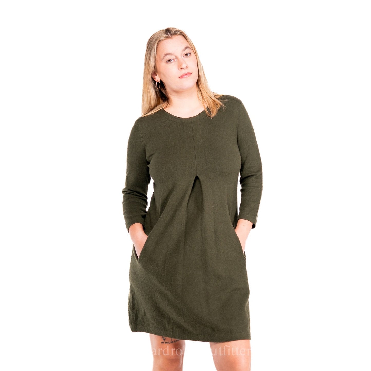 Tyler Boe Cashmere Olive Green Sweater Dress - S