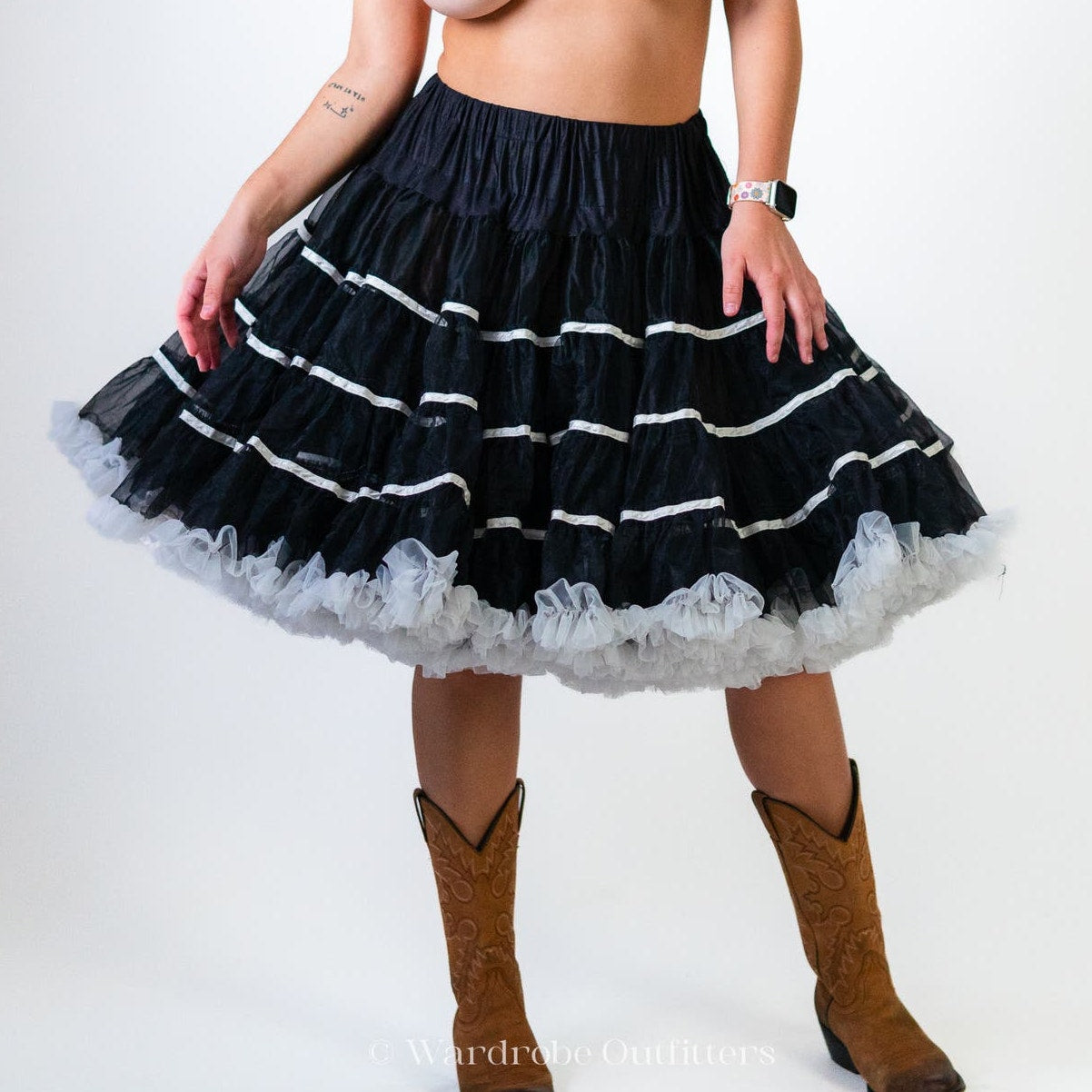 Vintage 70's Western Puffy Tulle Cowgirl Skirt Tutu