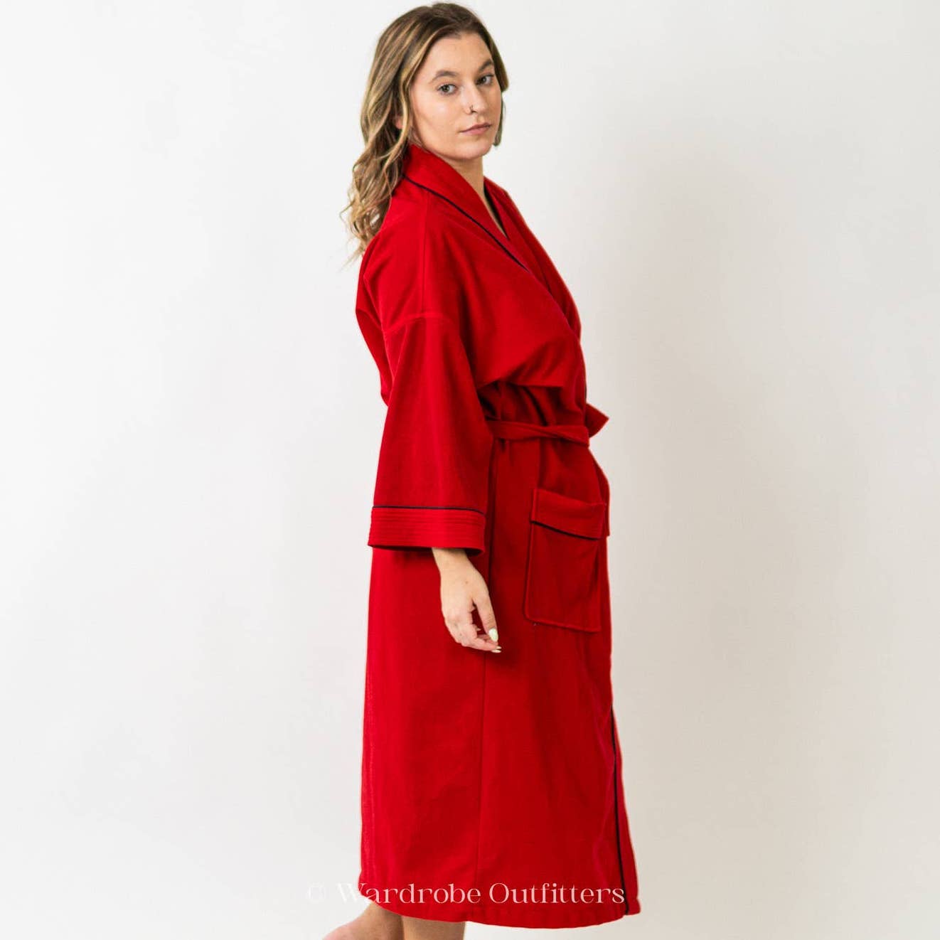 Vintage 70s Warm Red Full Length Kimono Robe Lingerie – Wardrobe Outfitters