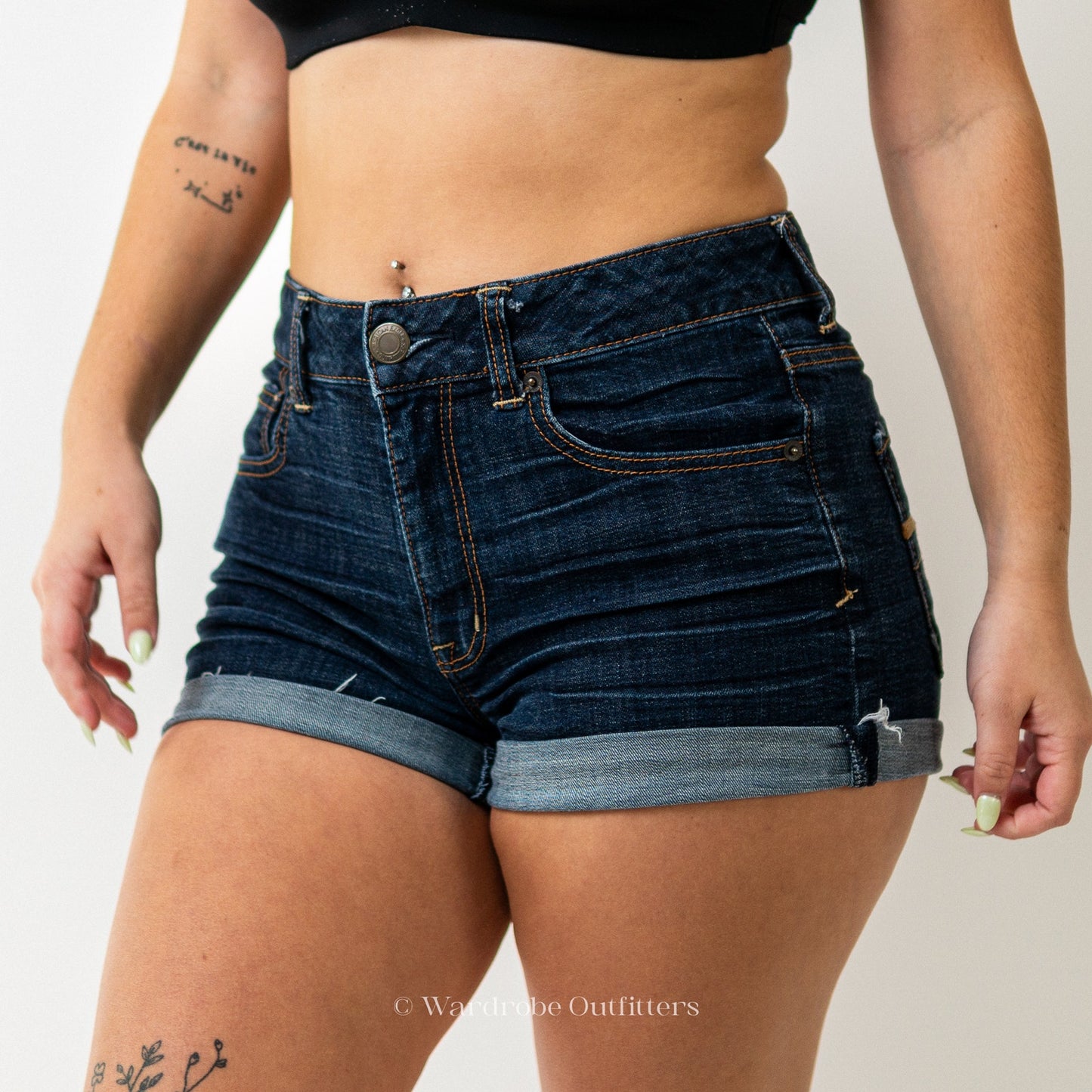 AEO Cutoff Dark Indigo Denim Jean Shorts