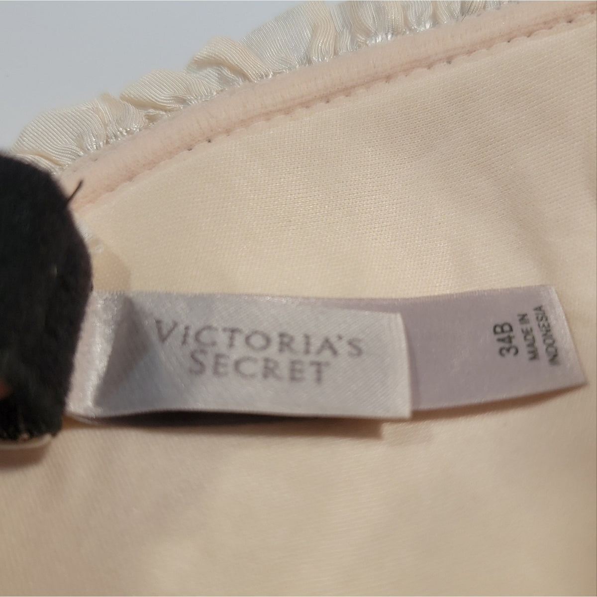 Vintage Victoria’s Secret Black And Pink Lace Maid Apron Lingerie - 34B