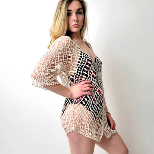 Nabee Sheer Lace Beach Coverup / Shaw