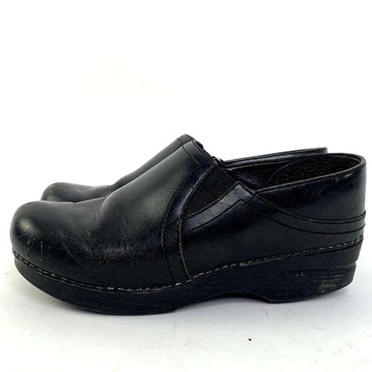 Dansko Pepper Mule Black Cabrio Platform Clogs - 8