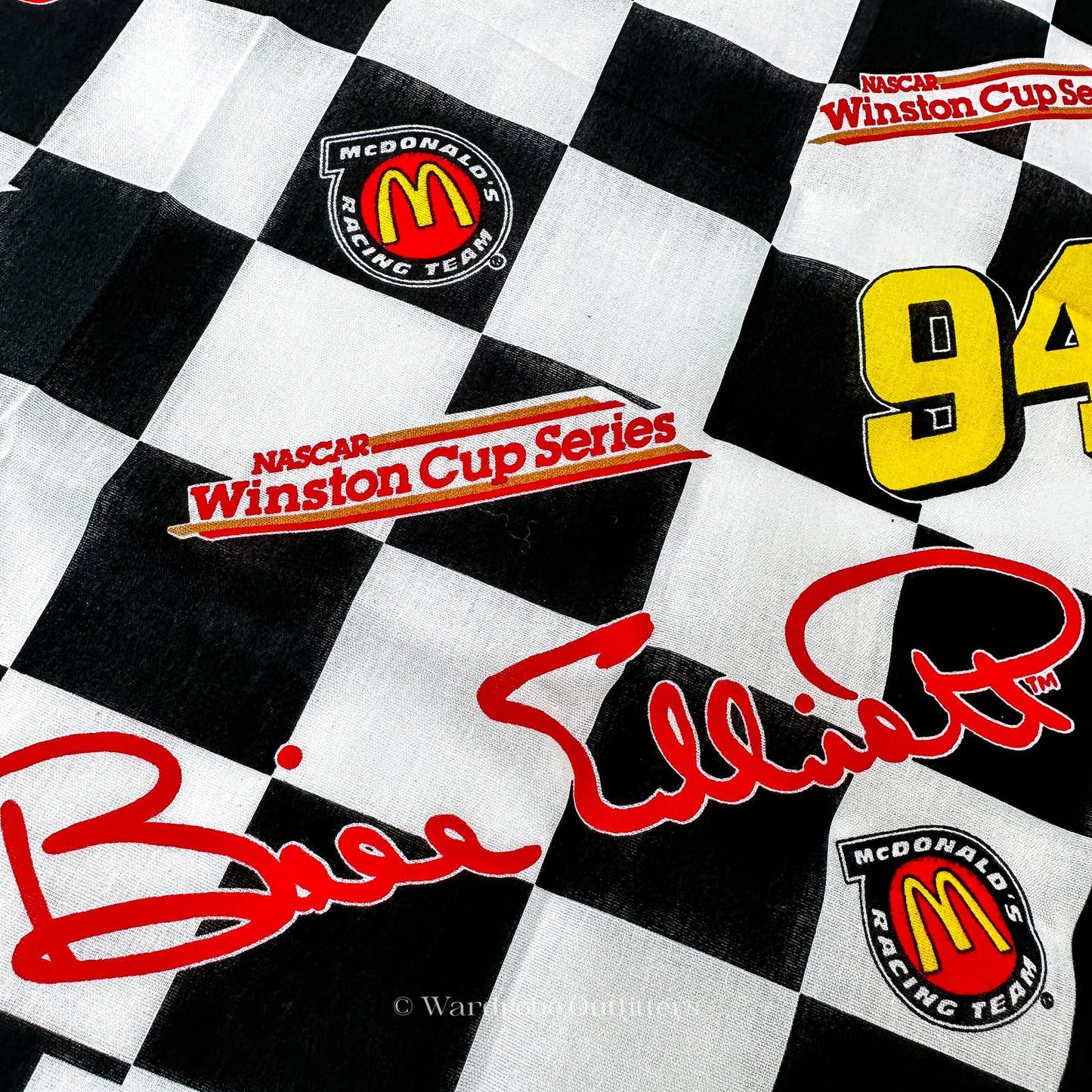 Vintage 1997 Winston Cup NASCAR Bill Elliot McDonalds #94 Bandana Cloth