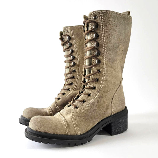 Vintage 90s Grunge Combat Chunky Platform Boots - 7