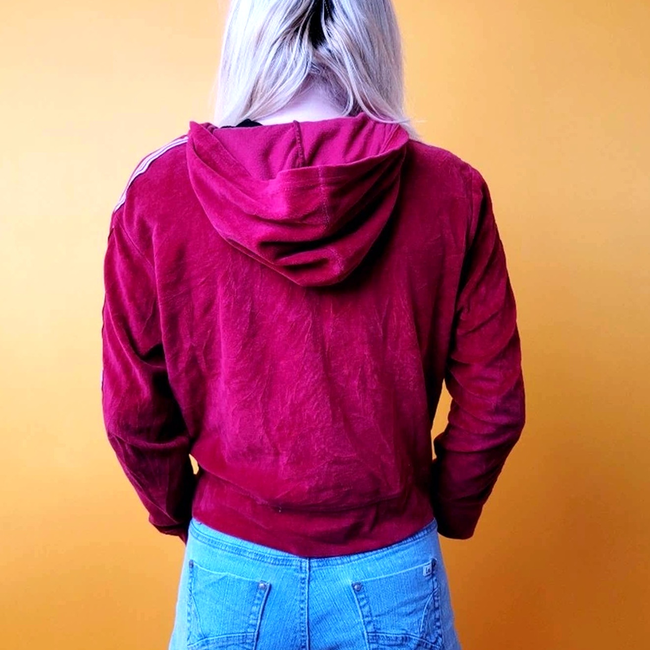 Vintage Y2k Next Concept Velour Velvet Striped Zip Hoodie Track Jacket - M
