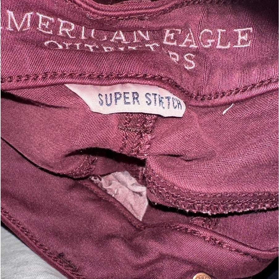AEO Plum Denim Super Stretch High Rise Shortie Shorts