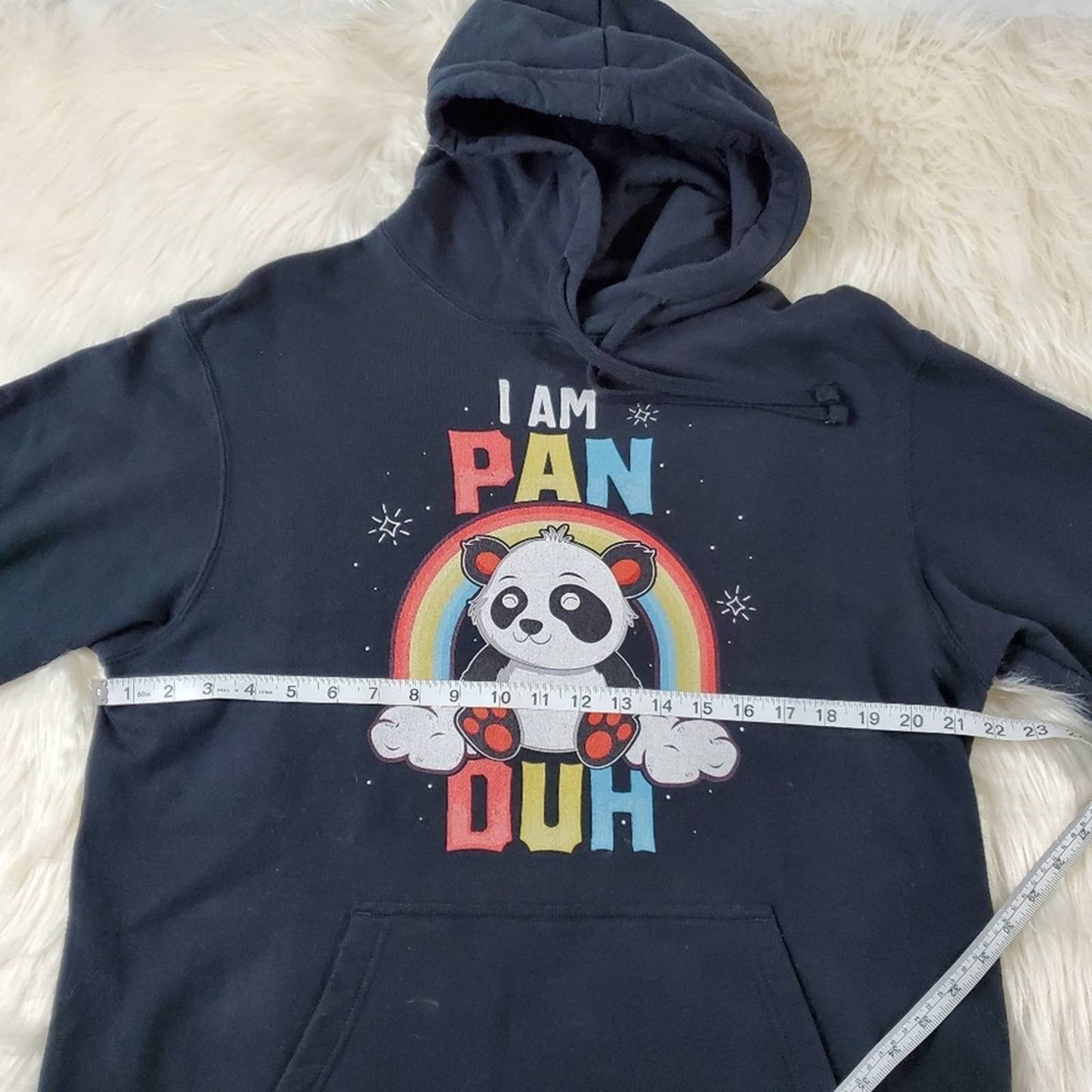 Pansexual Pride Rainbow Panda Hoodie Sweatshirt - L