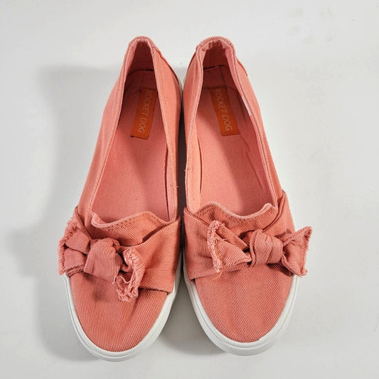 Coral Salmon Blush Rocket Dog Bow Flats Sneakers - 9.5