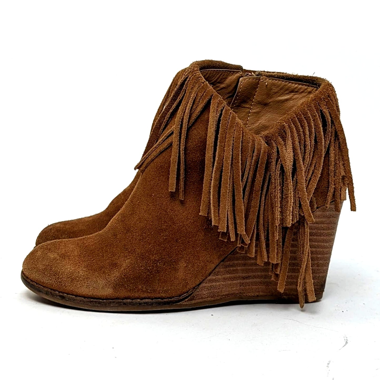 Lucky Brand Yachin Wedge Fringe Tassel Booties - 7.5