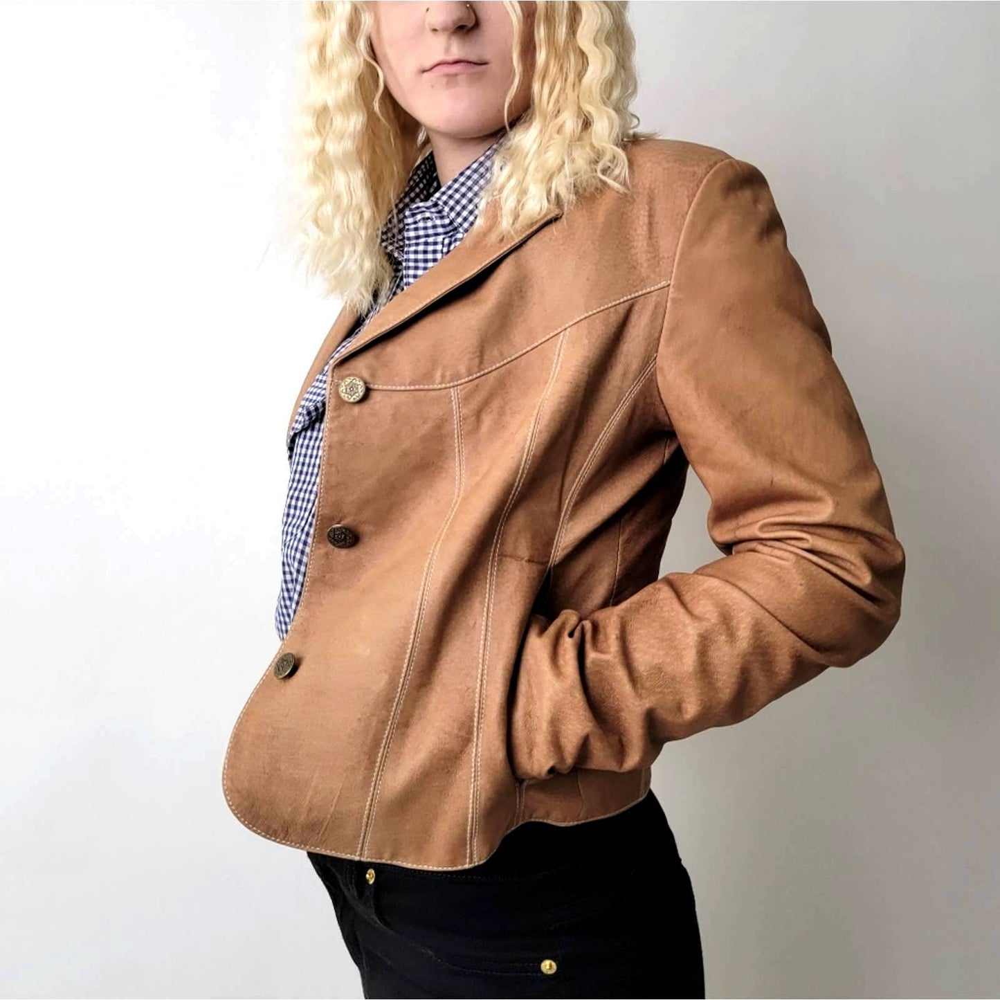 Slim Cut Western Leather Jacket by Wisons Leather - S