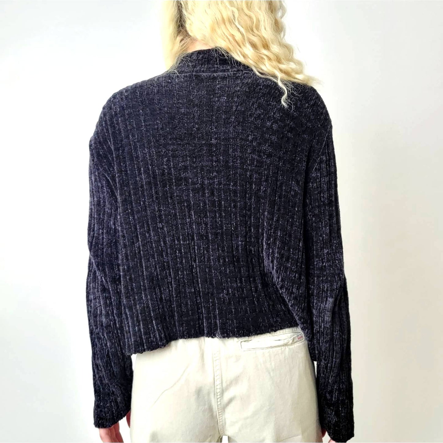Vintage 90s Black Corduroy Pullover Sweatshirt - L