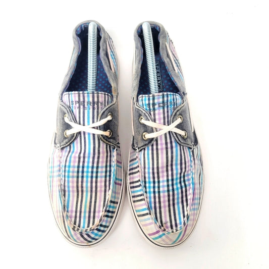 Sperry Top Sider Pastel Plaid Boat Shoes - 11