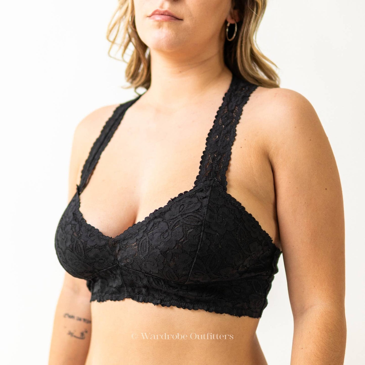 Black Floral Lace Pushup Lingerie Bra