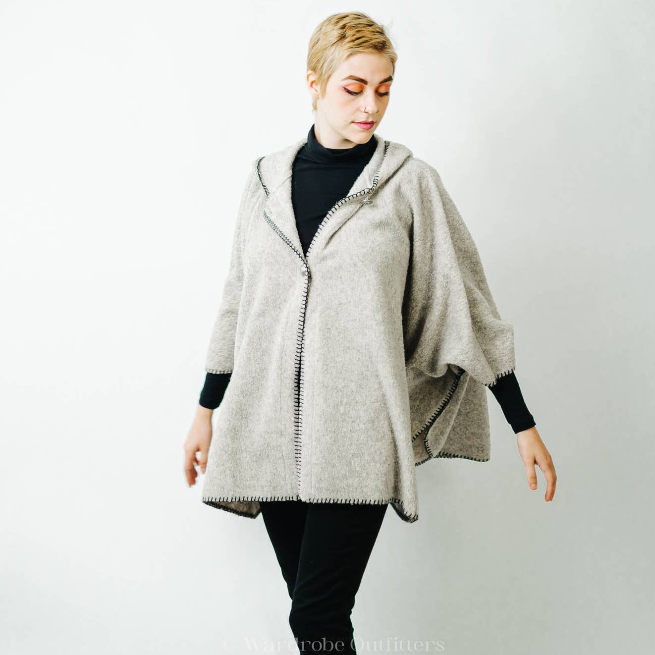 The Vermont Country Store Hooded Berber Fleece Cape Poncho