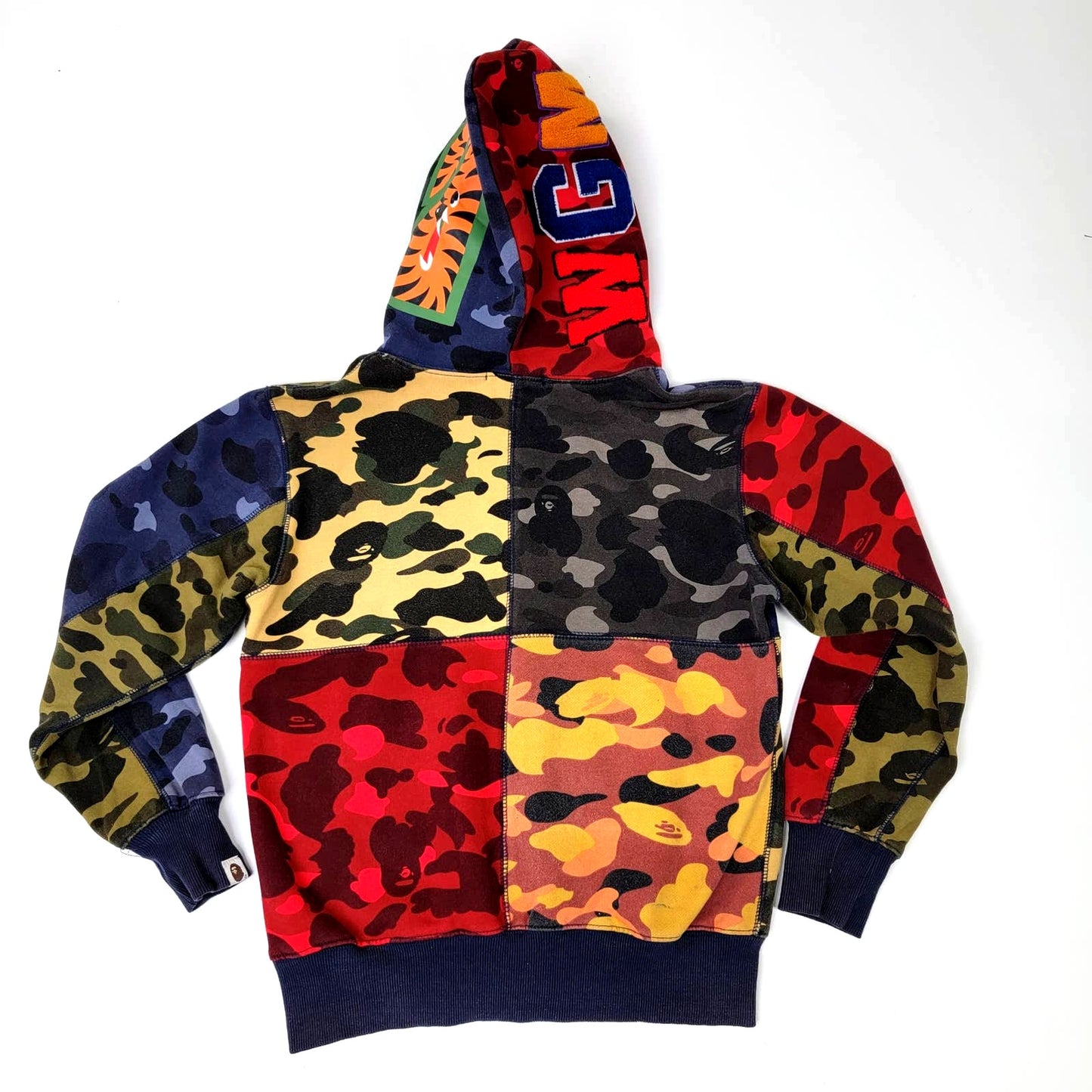 BAPE x A Bathing Ape Mix Camo Crazy Shark Full Zip Hoodie - M