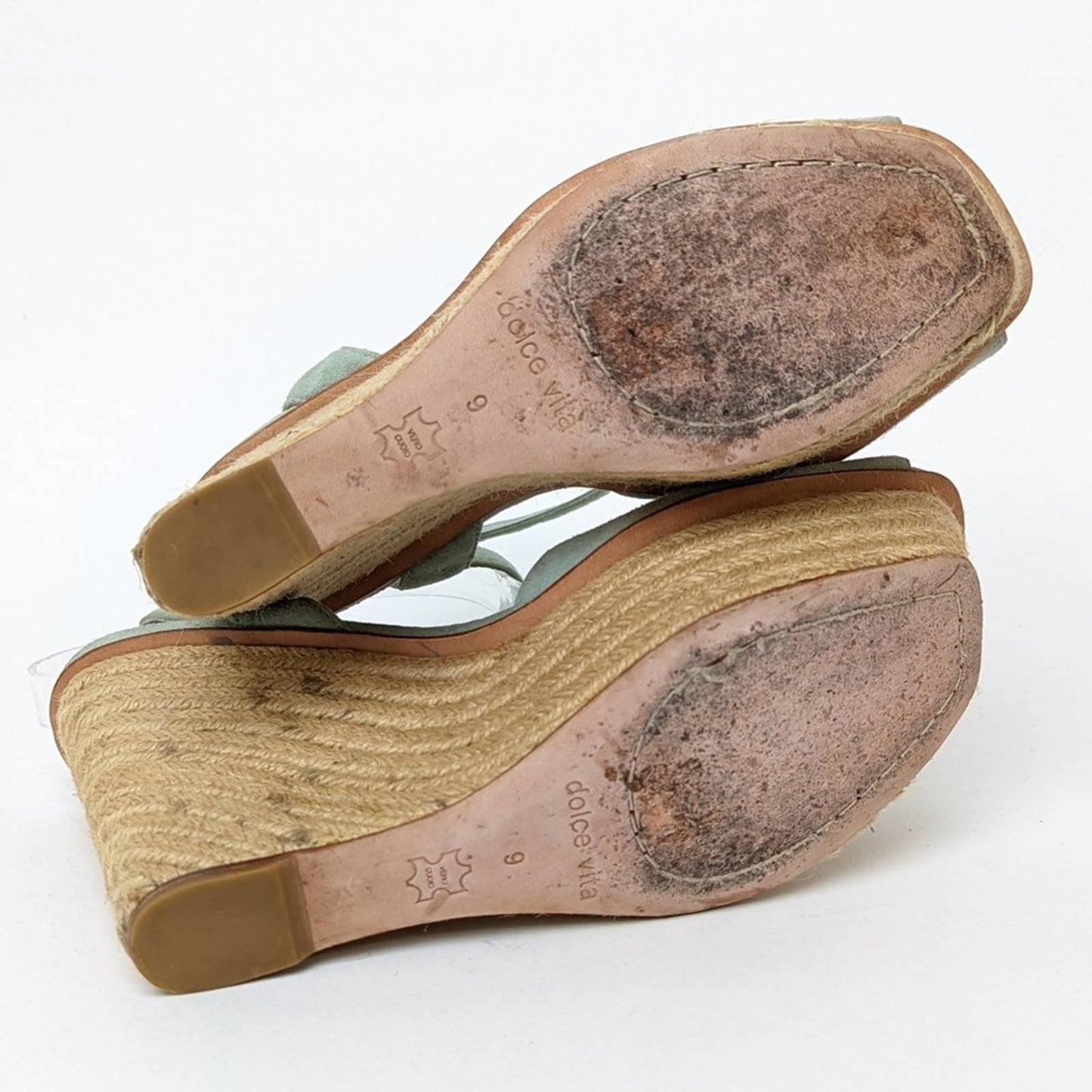 Dolce Vita Olly Suede Leather Platform Espadrille Wedge Sandals - 9
