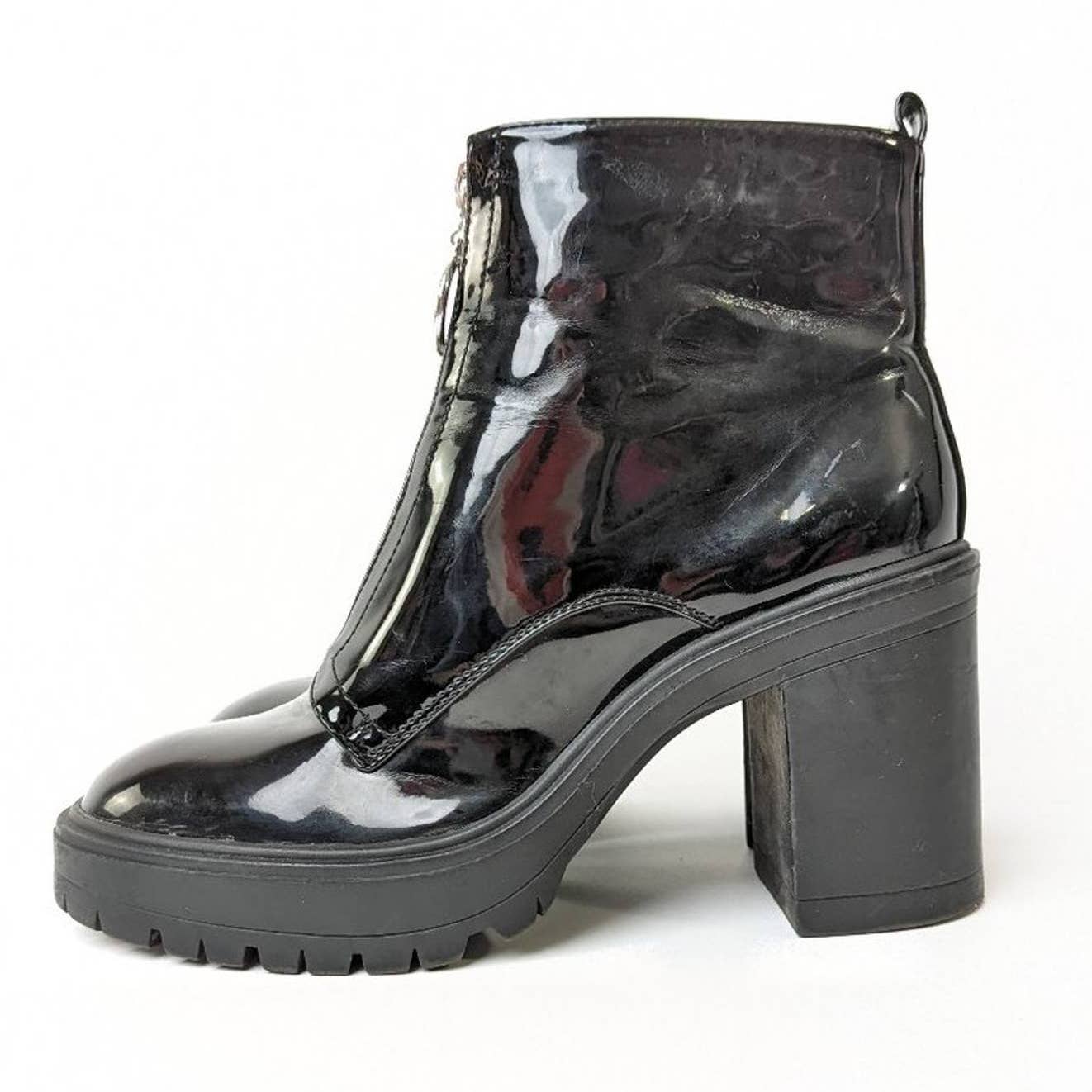 Goth High Heel Platform Chunky Vinyl Boots - 6