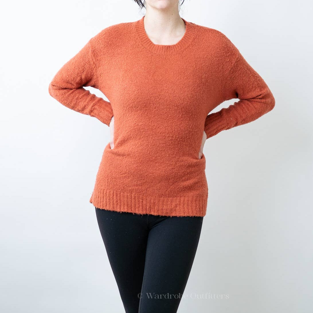 Philosophy Burnt Orange Soft Fuzzy Crewneck Sweater - M