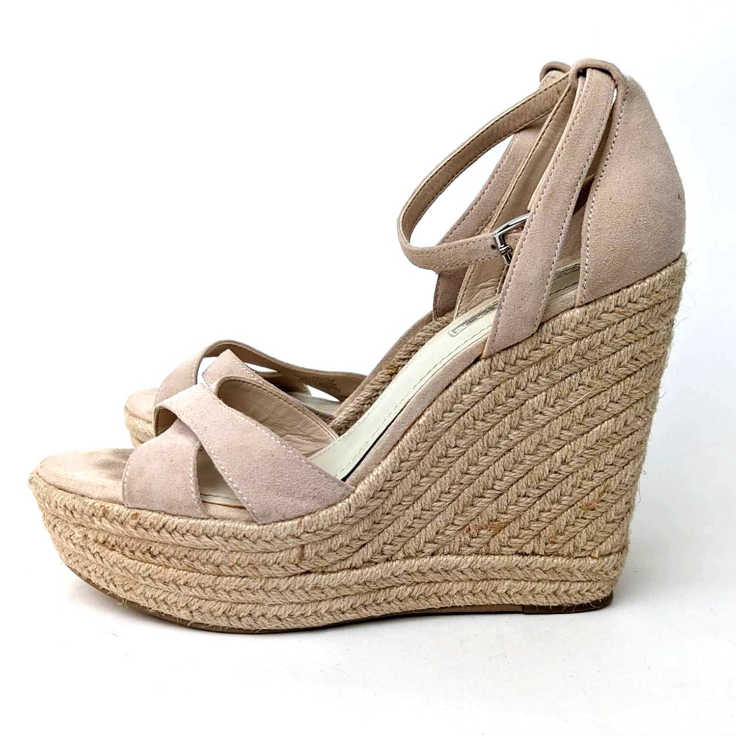 BCBGeneration Holly Wedge Espadrille Platform Sandals in Nude Blush