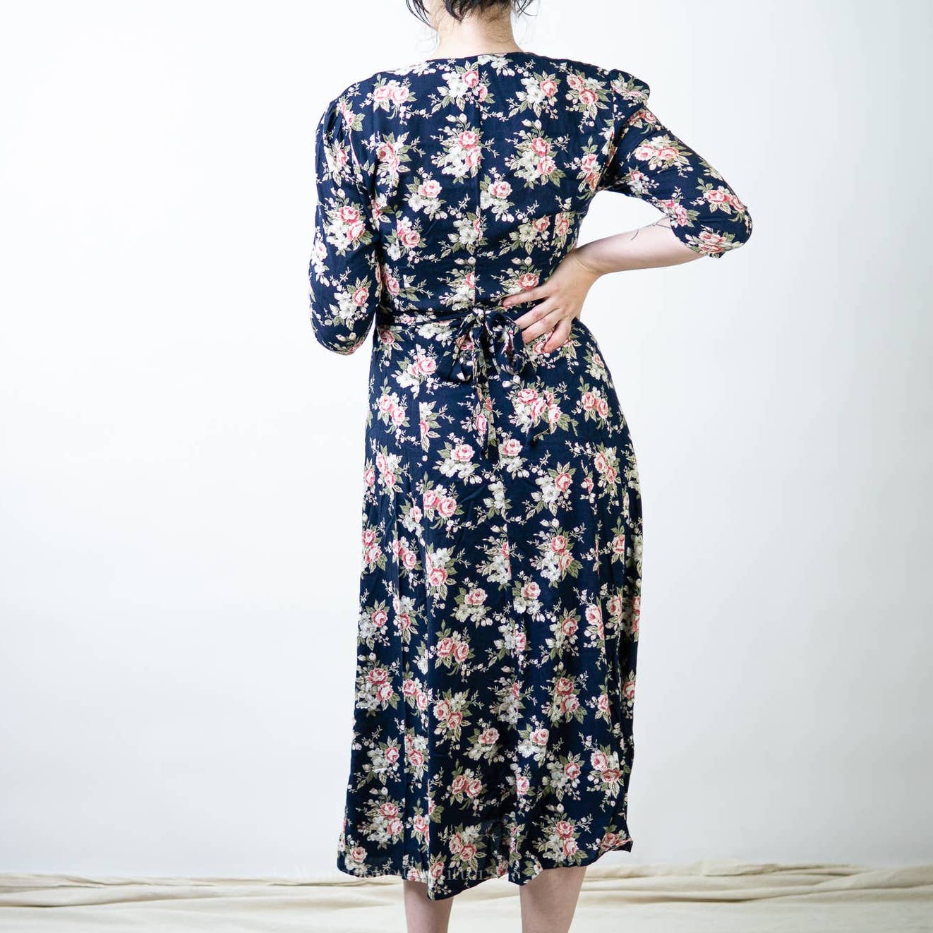 Vintage Floral Cottage Sheath Maxi Dress - 7/8