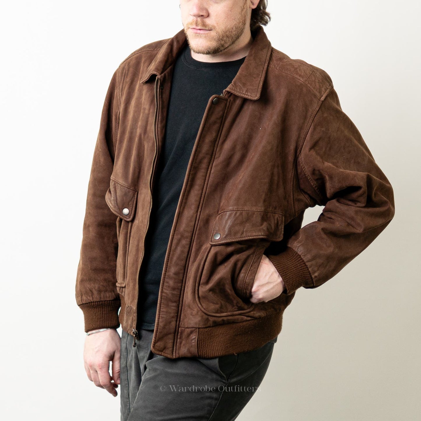 Vintage 90s Brown Leather Western Jacket - L