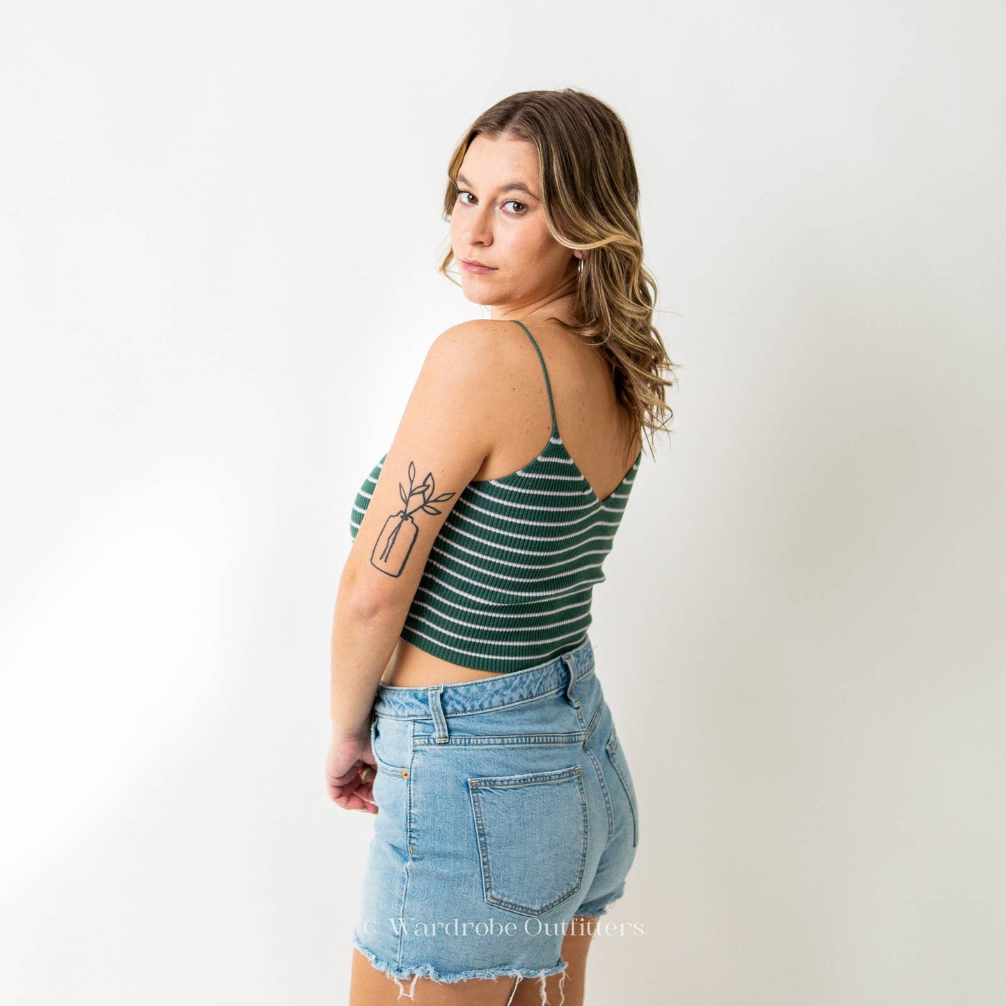 Forest Green Cropped Halter Tank Top