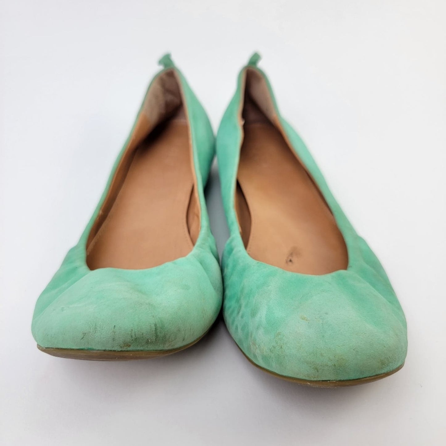 J. Crew Cece Green Suede Ballet Flats 9.5