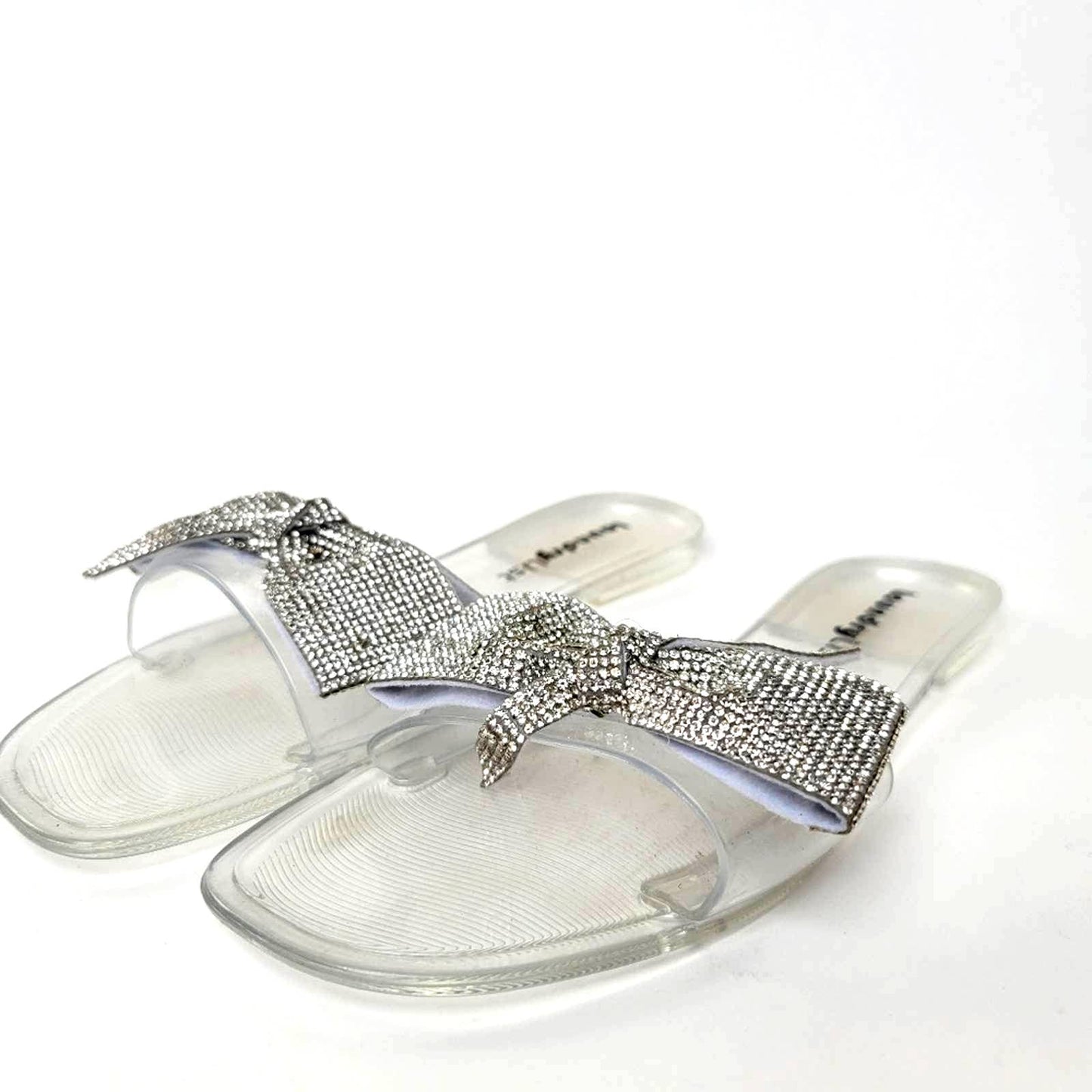 Laundry List Clear Jelly Sandals With Gem Bling - 8