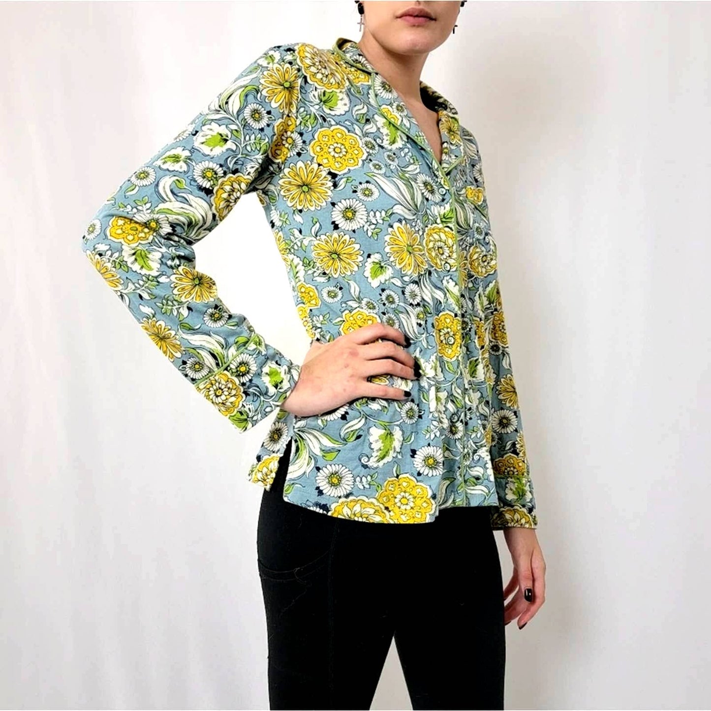 NWT Anthropologie Oversized 70s Floral Paisley Button Down - XS