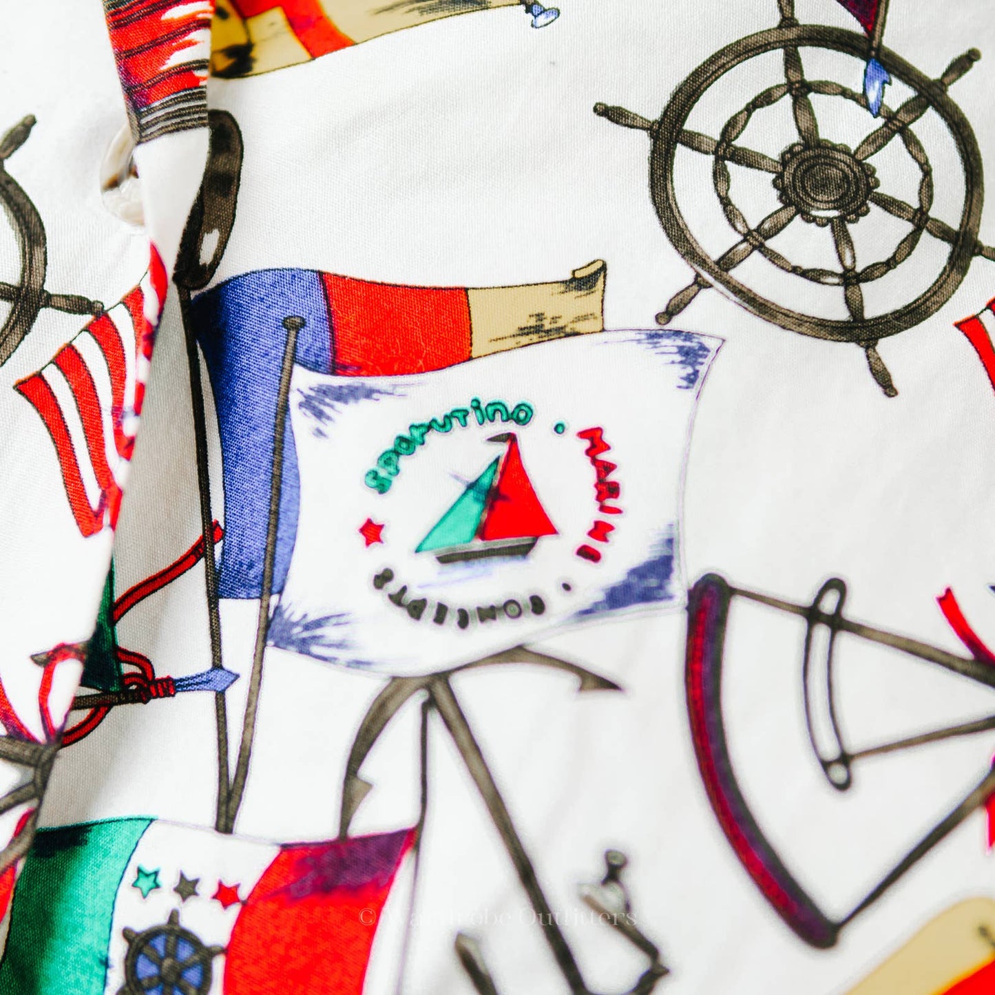 Vintage 90s Jos. A. Bank Sportswear Nautical Flag Button Up Shirt