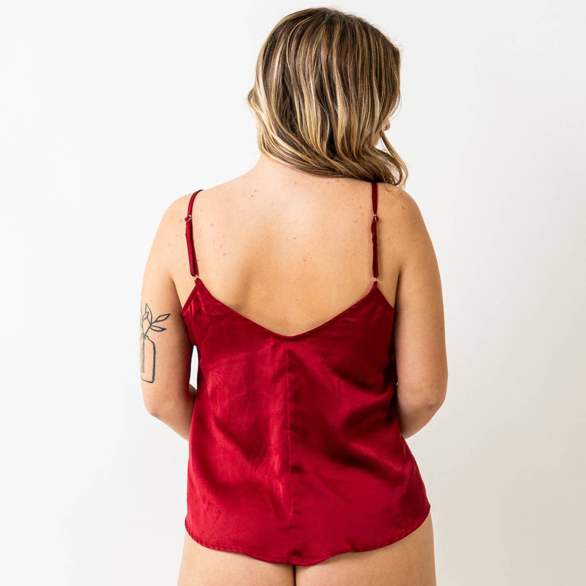 evolutionary Red Satin Babydoll Cami Lingerie - M