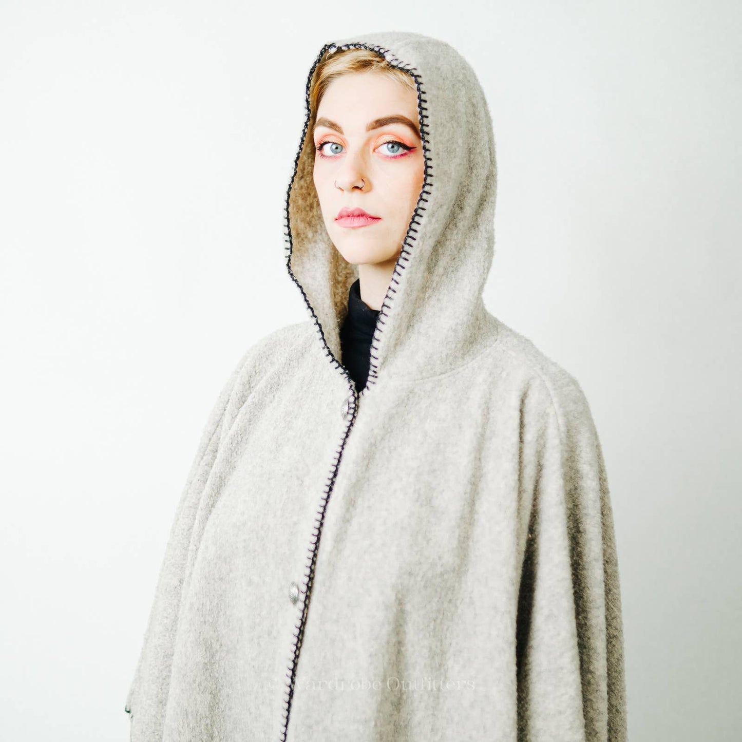 The Vermont Country Store Hooded Berber Fleece Cape Poncho