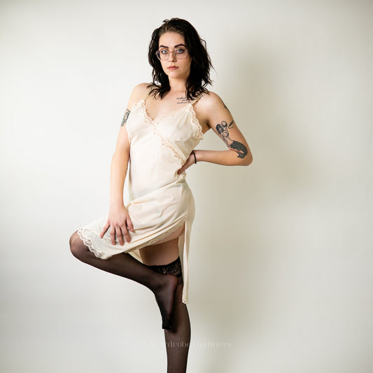 Vintage 60s White Lace Lingerie Slip