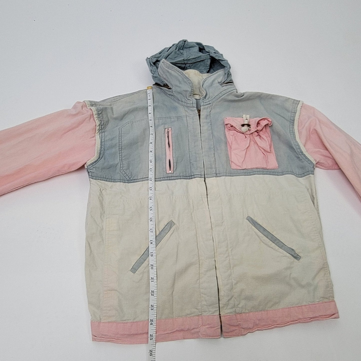 Vtg 90s Reversible Armadillo Color Block Pastel Ski / Bomber / Track Jacket