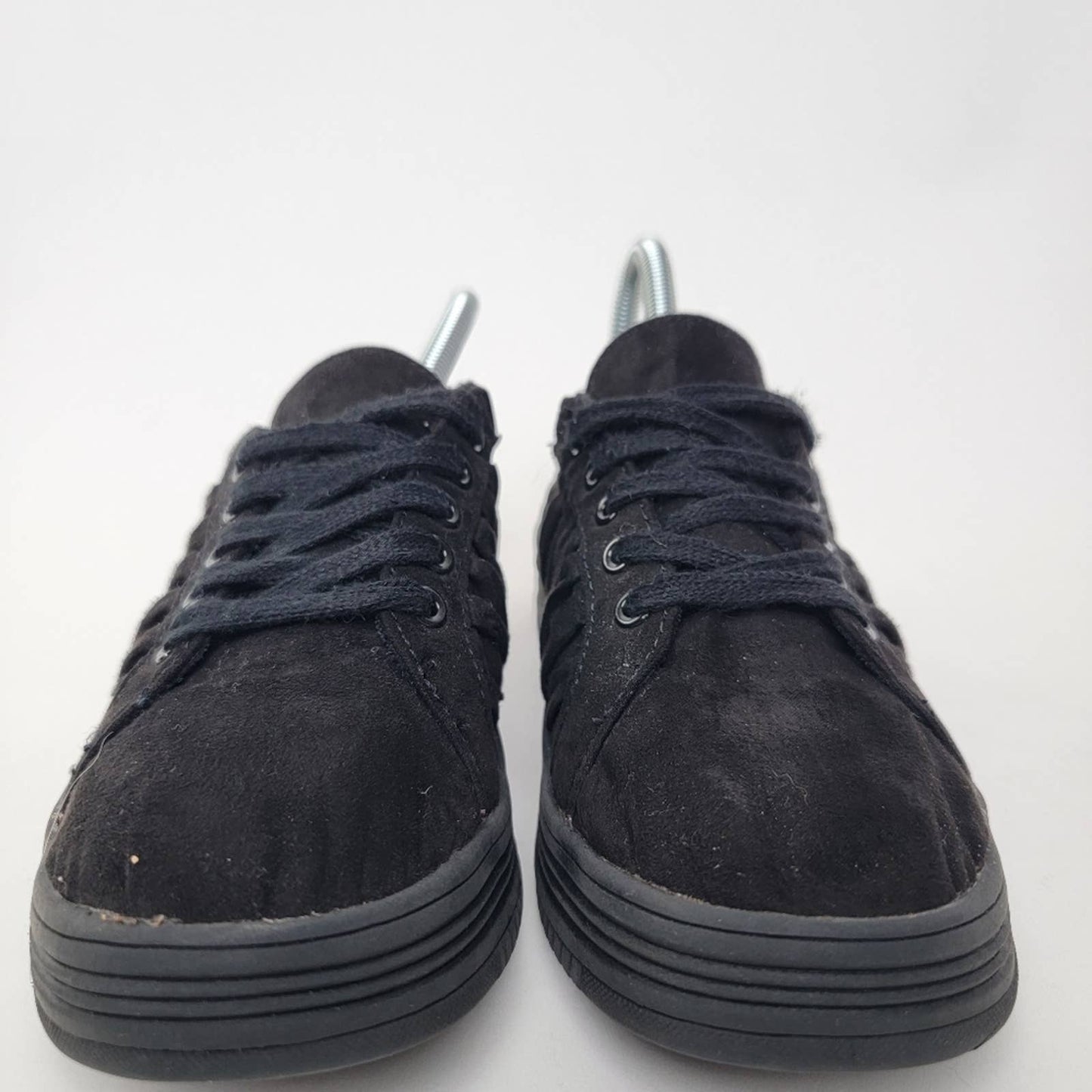 Rocket Dog Black Platform Velour Velvet Ruffle Sneakers - 7