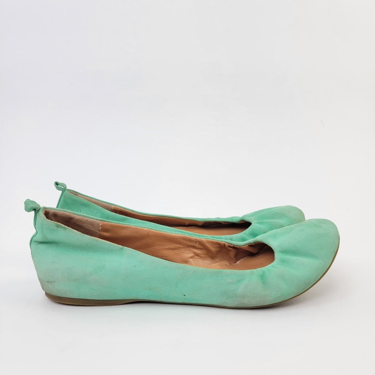 J. Crew Cece Green Suede Ballet Flats 9.5